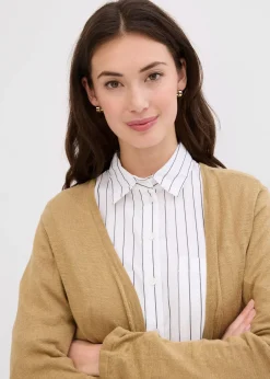 bonprix Gilet en maille 100% coton flammé|Femme Maille|Basiques