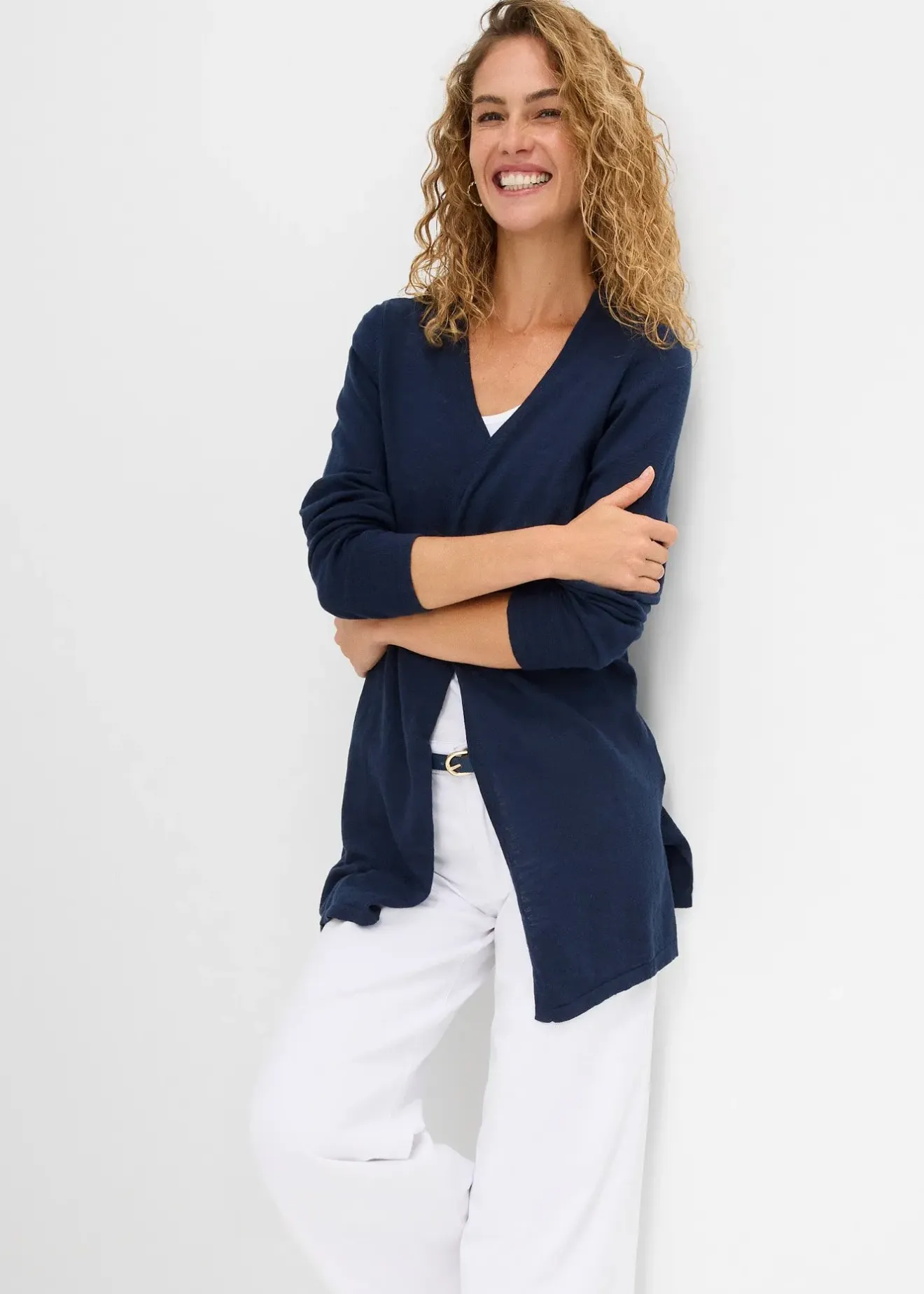 bonprix Gilet en maille 100% coton flammé|Femme Maille|Basiques