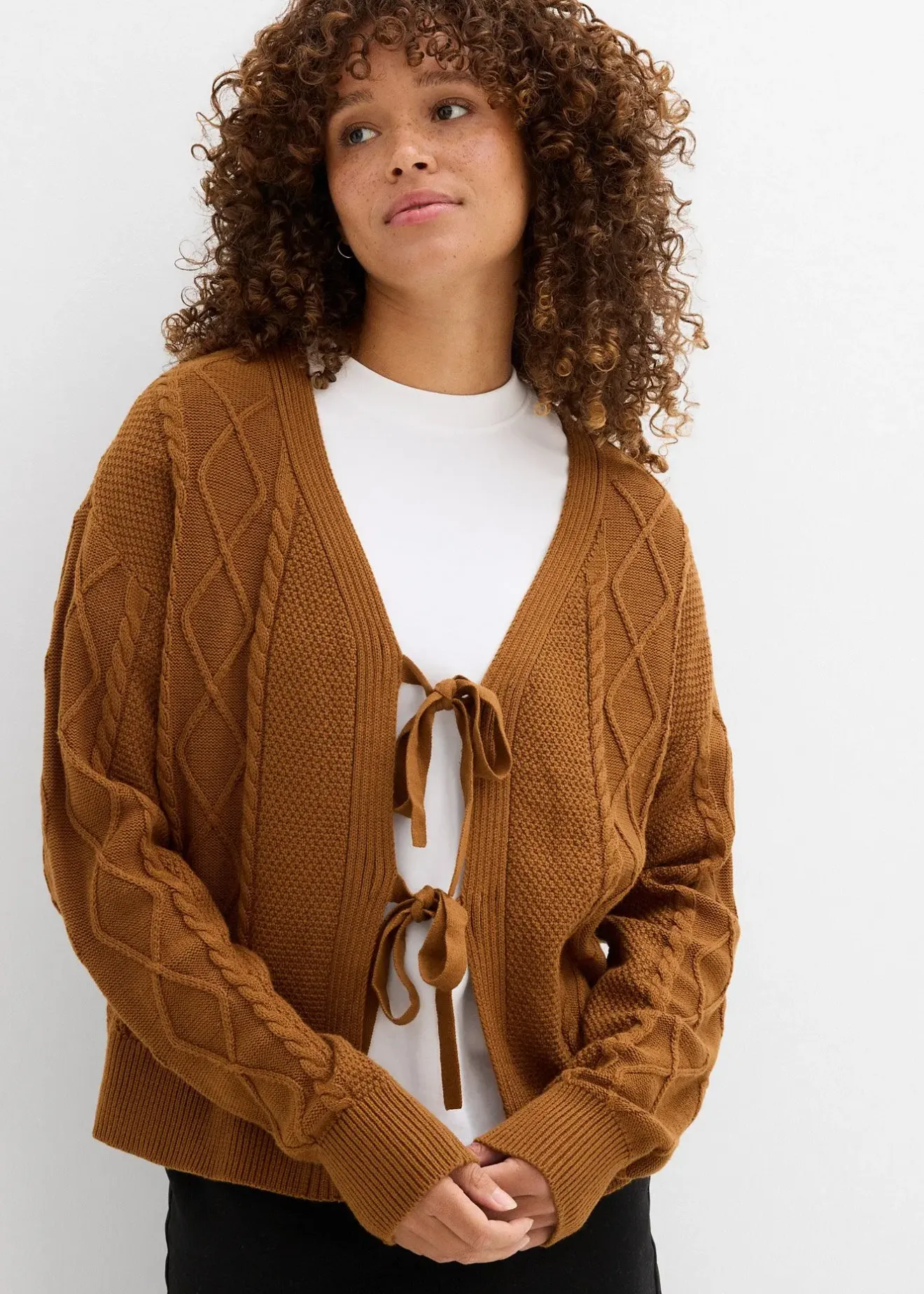 bonprix Gilet en maille à nouettes|Femme Maille|Pulls & Gilets