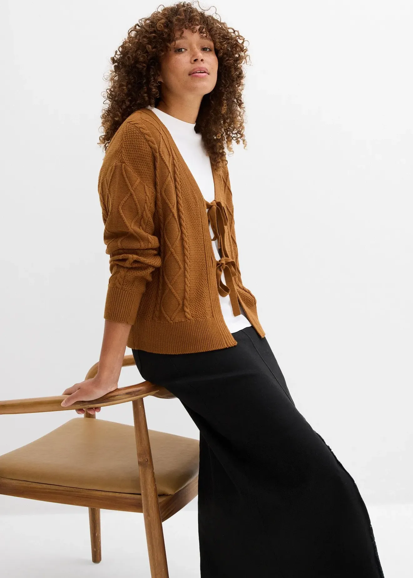 bonprix Gilet en maille à nouettes|Femme Maille|Pulls & Gilets