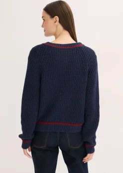 bonprix Gilet en maille à rayures contrastantes|Femme Maille|Pulls & Gilets