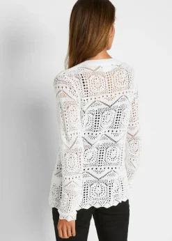 bonprix Gilet en maille ajourée|Femme Maille|Pulls & Gilets