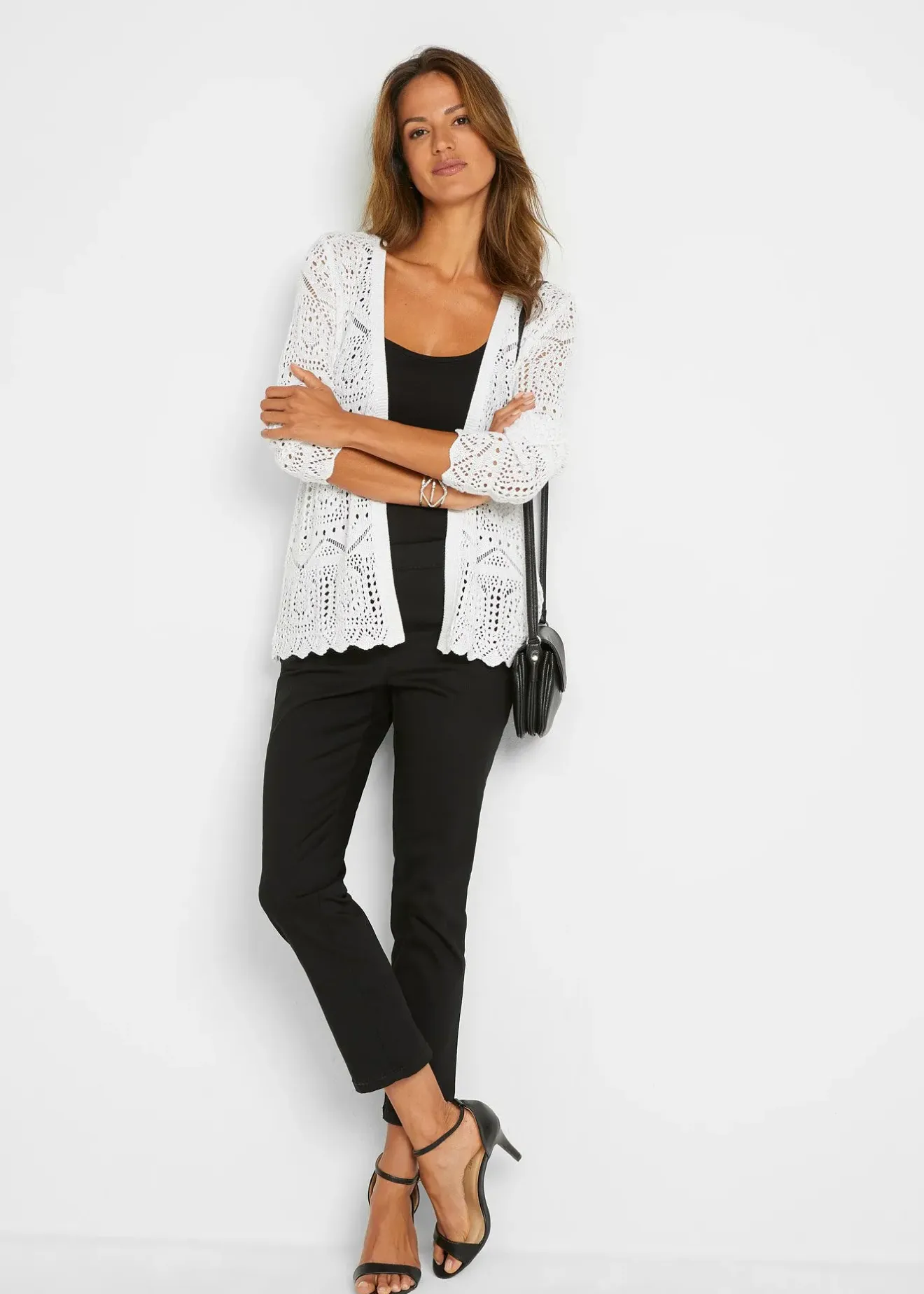 bonprix Gilet en maille ajourée|Femme Maille|Pulls & Gilets