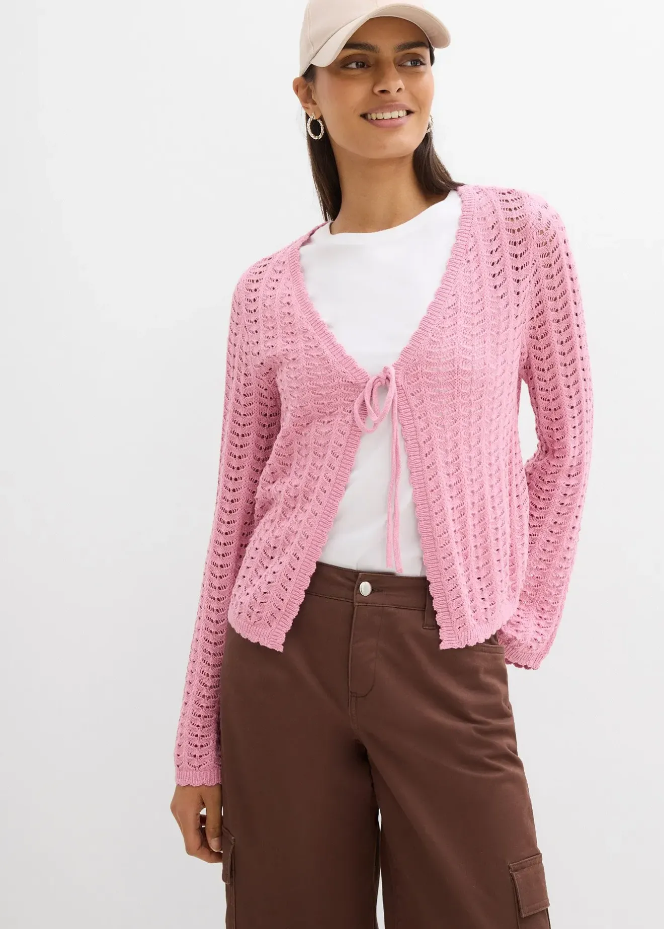 bonprix Gilet en maille ajourée|Femme Maille|Pulls & Gilets