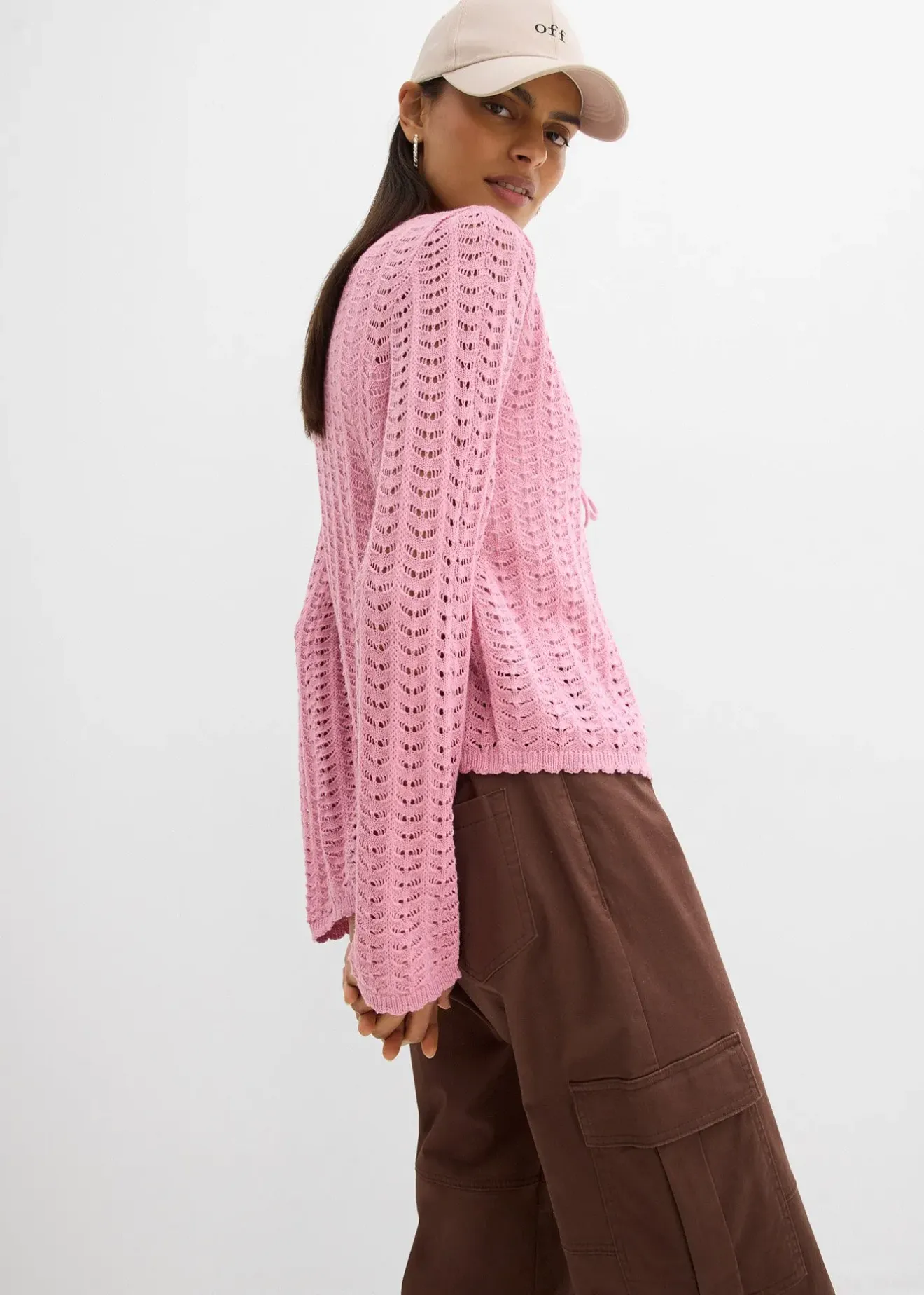 bonprix Gilet en maille ajourée|Femme Maille|Pulls & Gilets