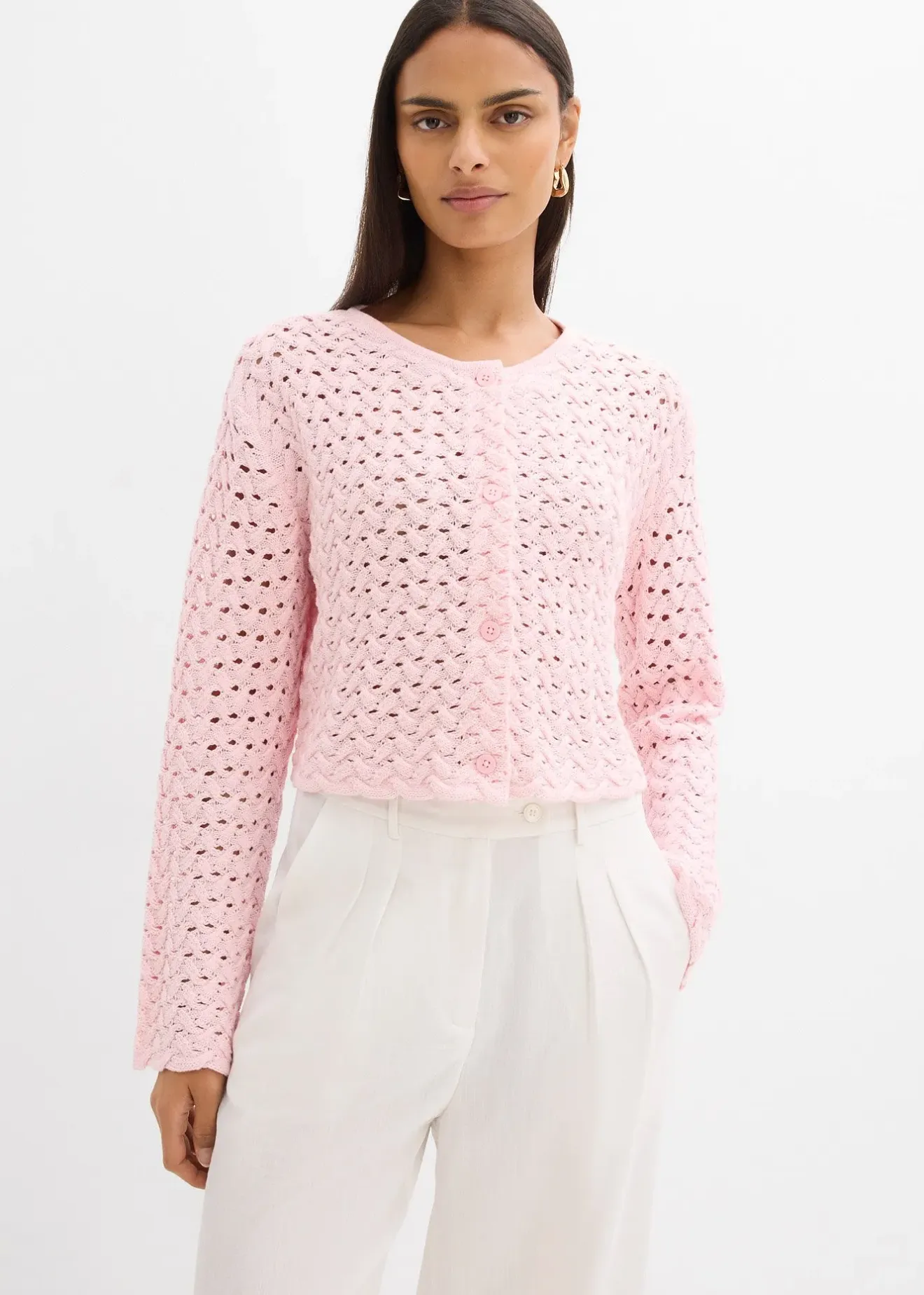 bonprix Gilet en maille ajourée|Femme Maille|Pulls & Gilets