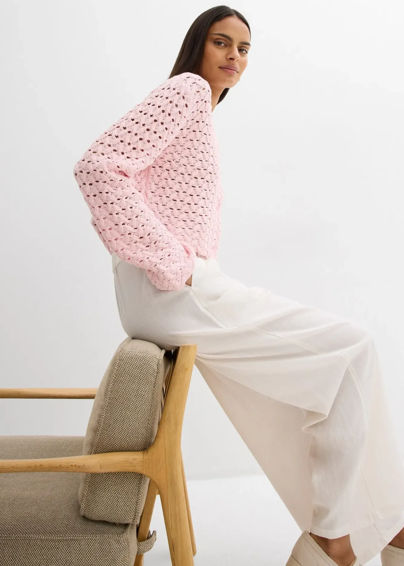 bonprix Gilet en maille ajourée|Femme Maille|Pulls & Gilets