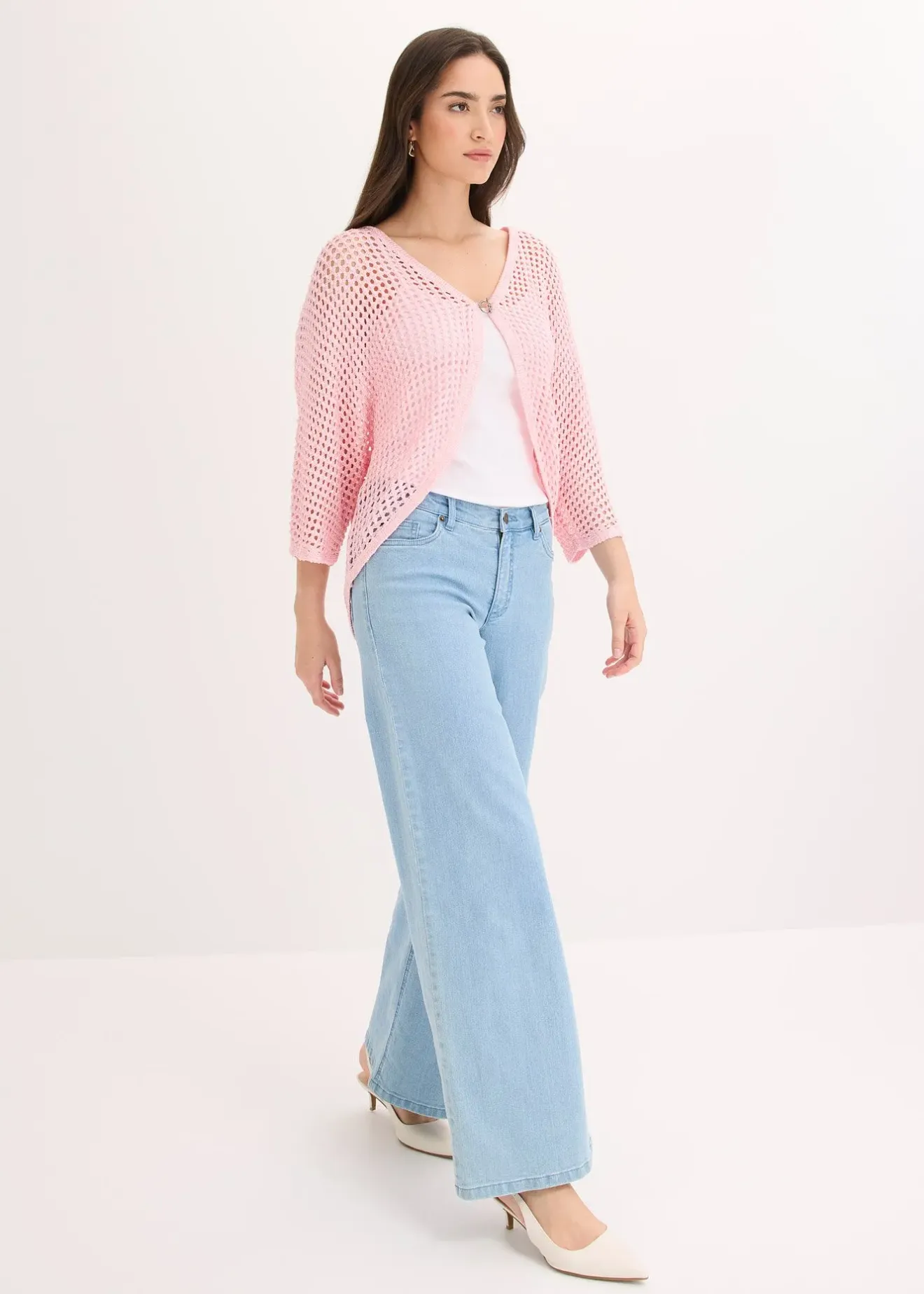 Femme bonprix Maille|Pulls & Gilets|Gilet en maille ajourée