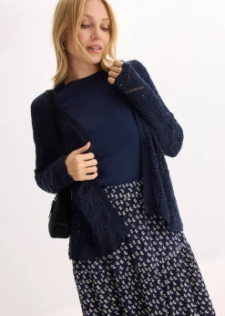 bonprix Gilet en maille ajourée|Femme Maille|Pulls & Gilets