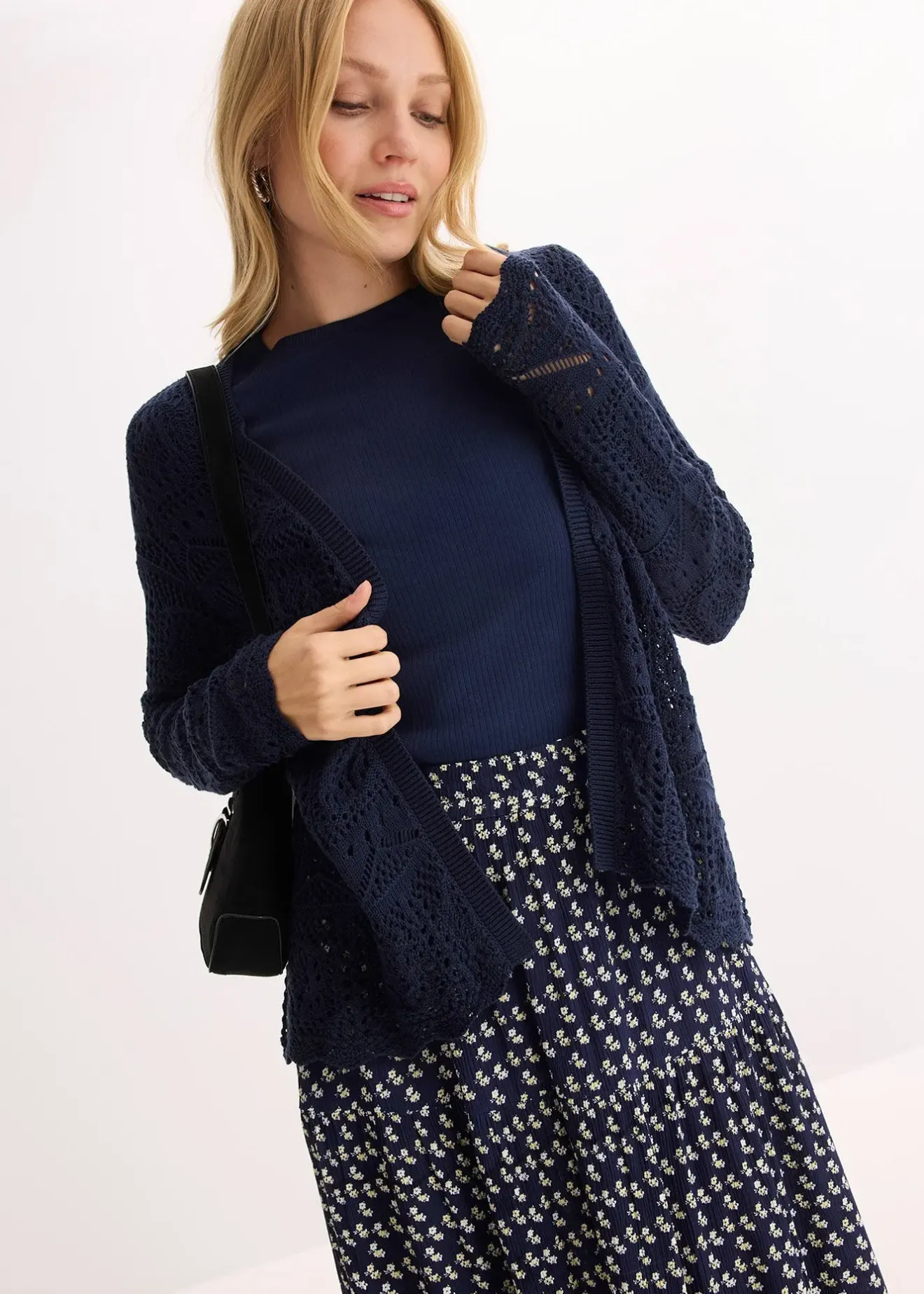 bonprix Gilet en maille ajourée|Femme Maille|Pulls & Gilets