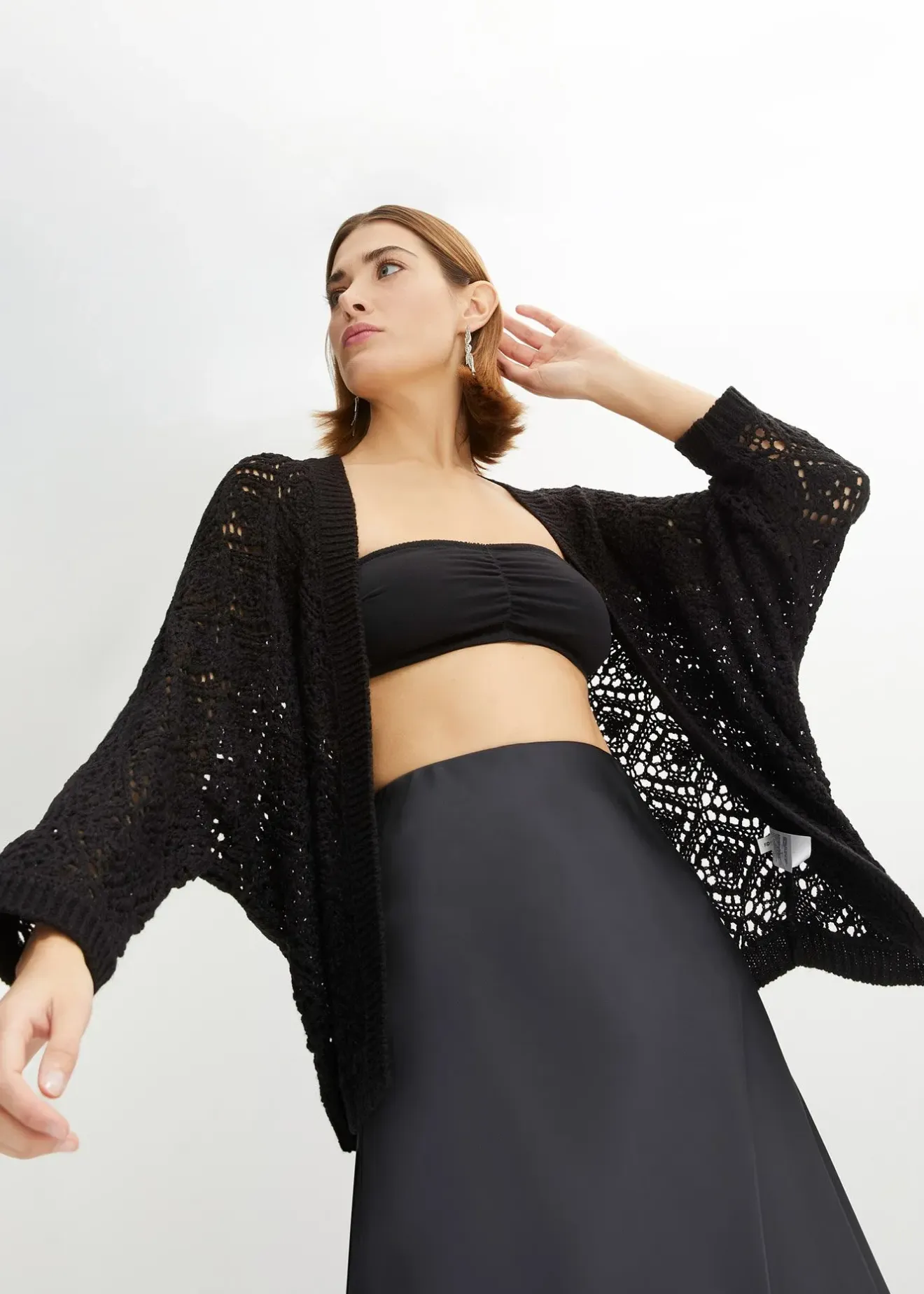 bonprix Gilet en maille ajourée|Femme Maille|Pulls & Gilets