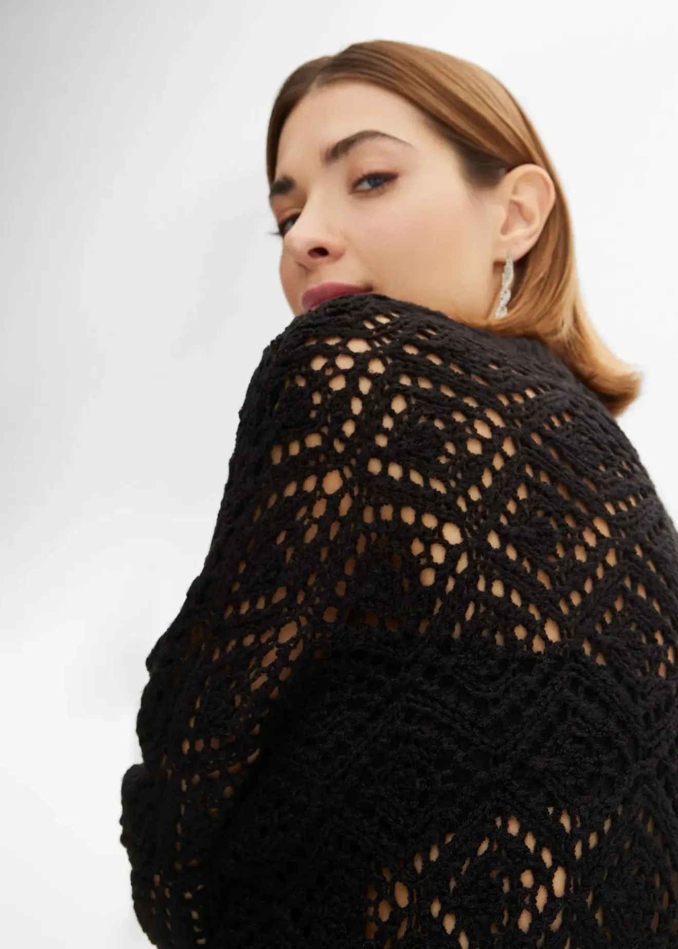 bonprix Gilet en maille ajourée|Femme Maille|Pulls & Gilets