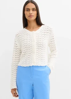 Femme bonprix Maille|Pulls & Gilets|Gilet en maille ajourée