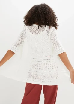 bonprix Gilet en maille ajourée|Femme Maille|Pulls & Gilets