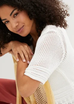 bonprix Gilet en maille ajourée|Femme Maille|Pulls & Gilets