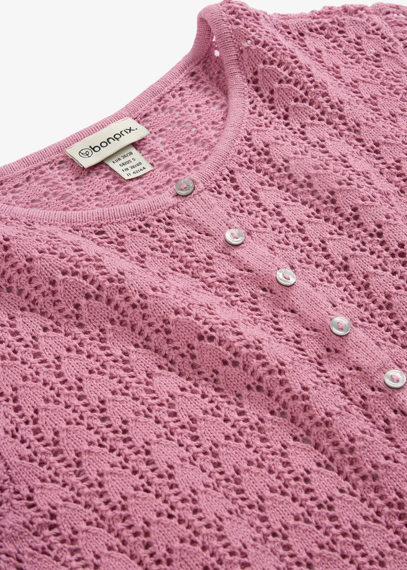 bonprix Gilet en maille ajourée 100% coton|Femme Maille|Pulls & Gilets