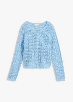 Femme bonprix Maille|Pulls & Gilets|Gilet en maille ajourée 100% coton