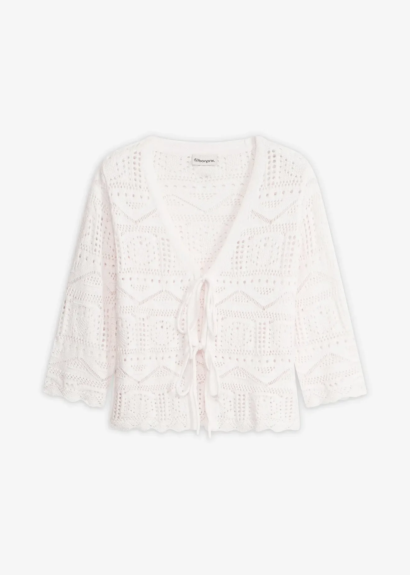 bonprix Gilet en maille ajourée à nouer|Femme Maille|Pulls & Gilets