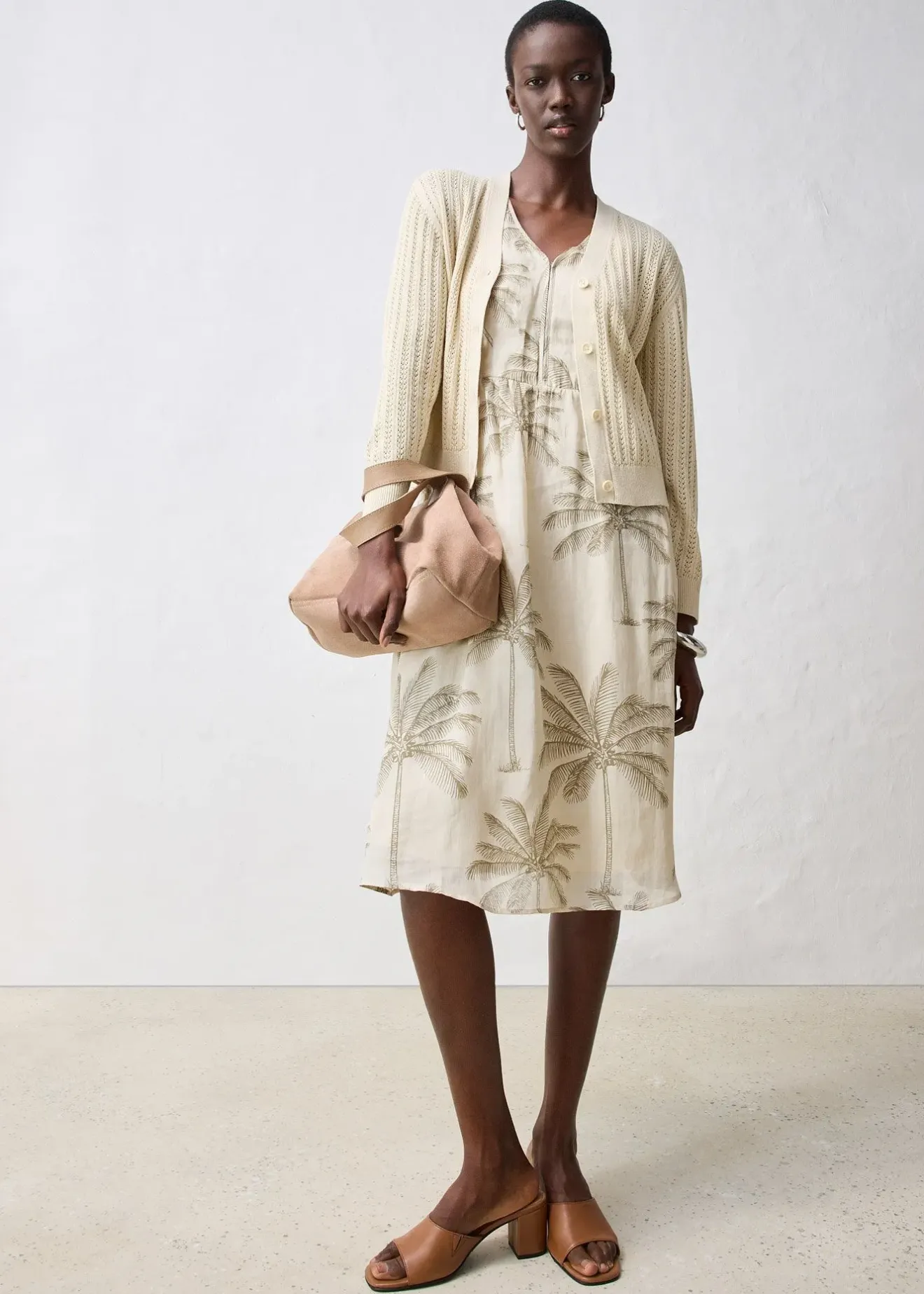 bonprix Gilet en maille ajourée avec lin|Femme Maille|Premium