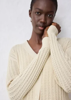 bonprix Gilet en maille ajourée avec lin|Femme Maille|Premium