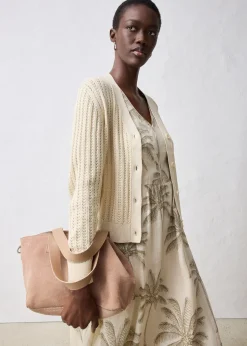 bonprix Gilet en maille ajourée avec lin|Femme Maille|Premium