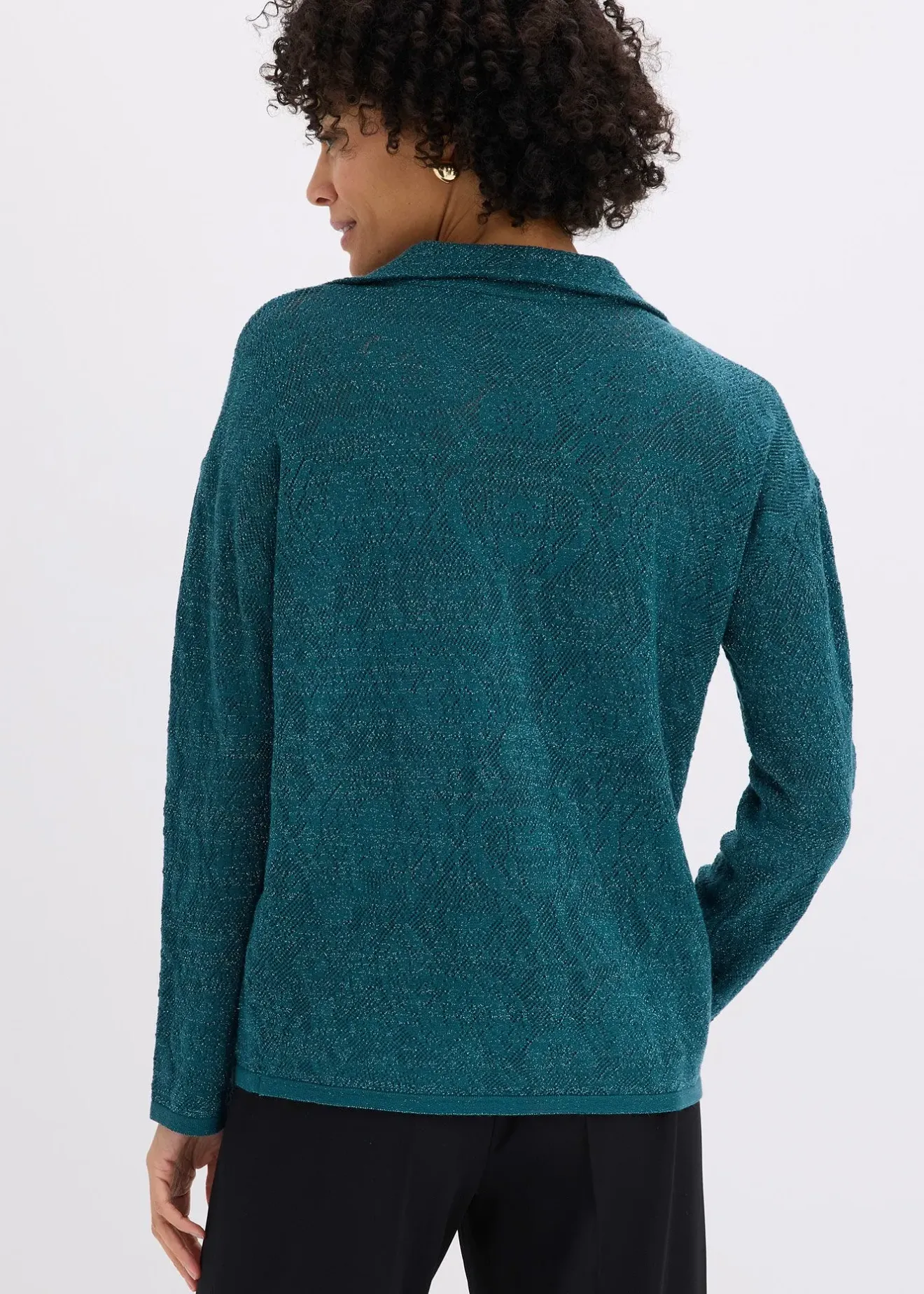 bonprix Gilet en maille ajourée avec fil brillant|Femme Maille|Pulls & Gilets