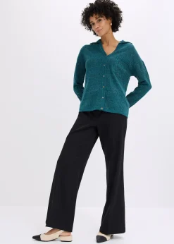 bonprix Gilet en maille ajourée avec fil brillant|Femme Maille|Pulls & Gilets