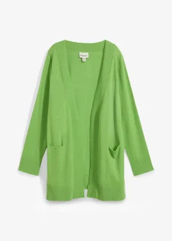 Femme bonprix Maille|Basiques|Gilet en maille avec poches, manches longues