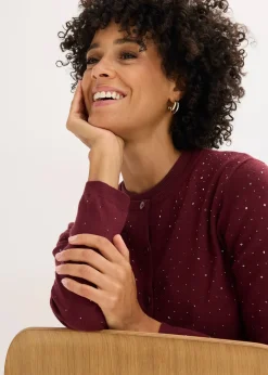 bonprix Gilet en maille avec strass|Femme Maille|Pulls & Gilets