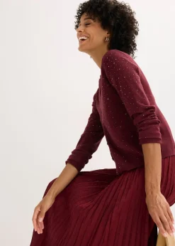 bonprix Gilet en maille avec strass|Femme Maille|Pulls & Gilets