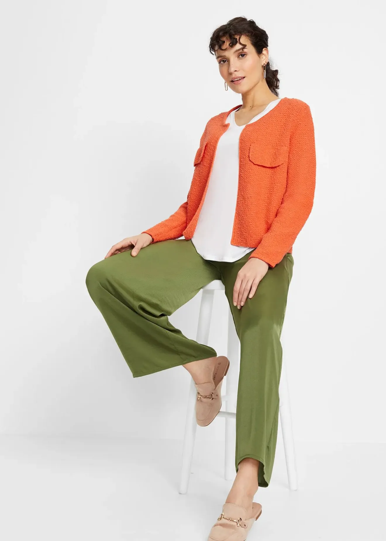 Femme bonprix Maille|Pulls & Gilets|Gilet en maille bouclette