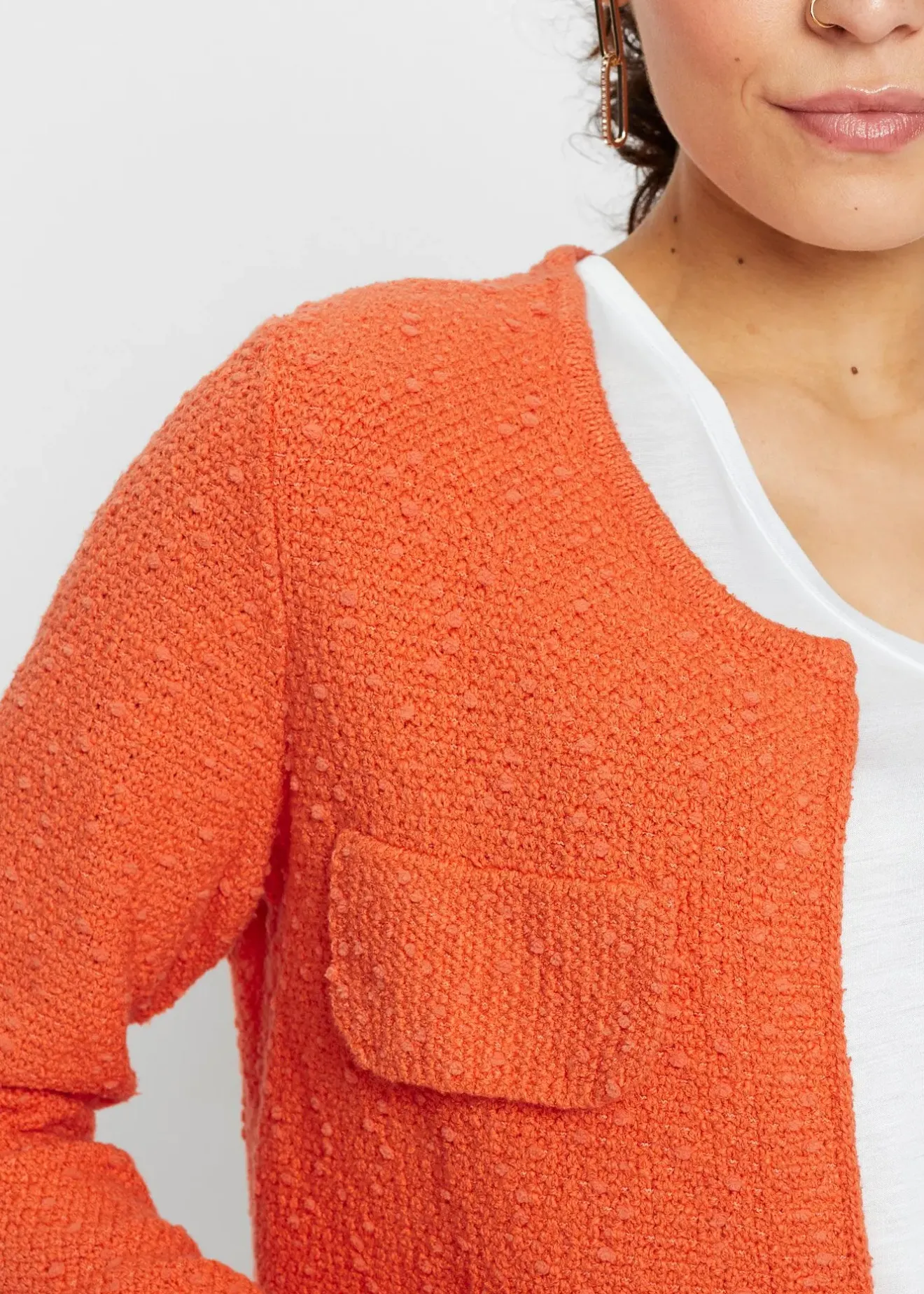 Femme bonprix Maille|Pulls & Gilets|Gilet en maille bouclette