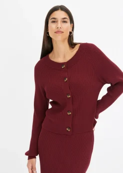 bonprix Gilet en maille côtelée, viscose majoritaire|Femme Maille|Pulls & Gilets