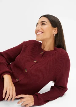 bonprix Gilet en maille côtelée, viscose majoritaire|Femme Maille|Pulls & Gilets