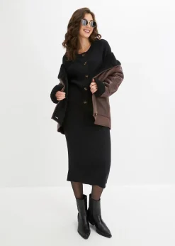 bonprix Gilet en maille côtelée, viscose majoritaire|Femme Maille|Pulls & Gilets