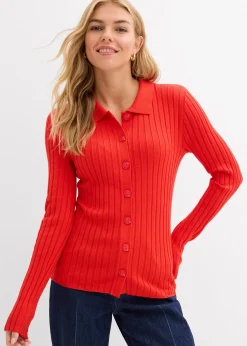 bonprix Gilet fluide en maille côtelée|Femme T-Shirts & Tops