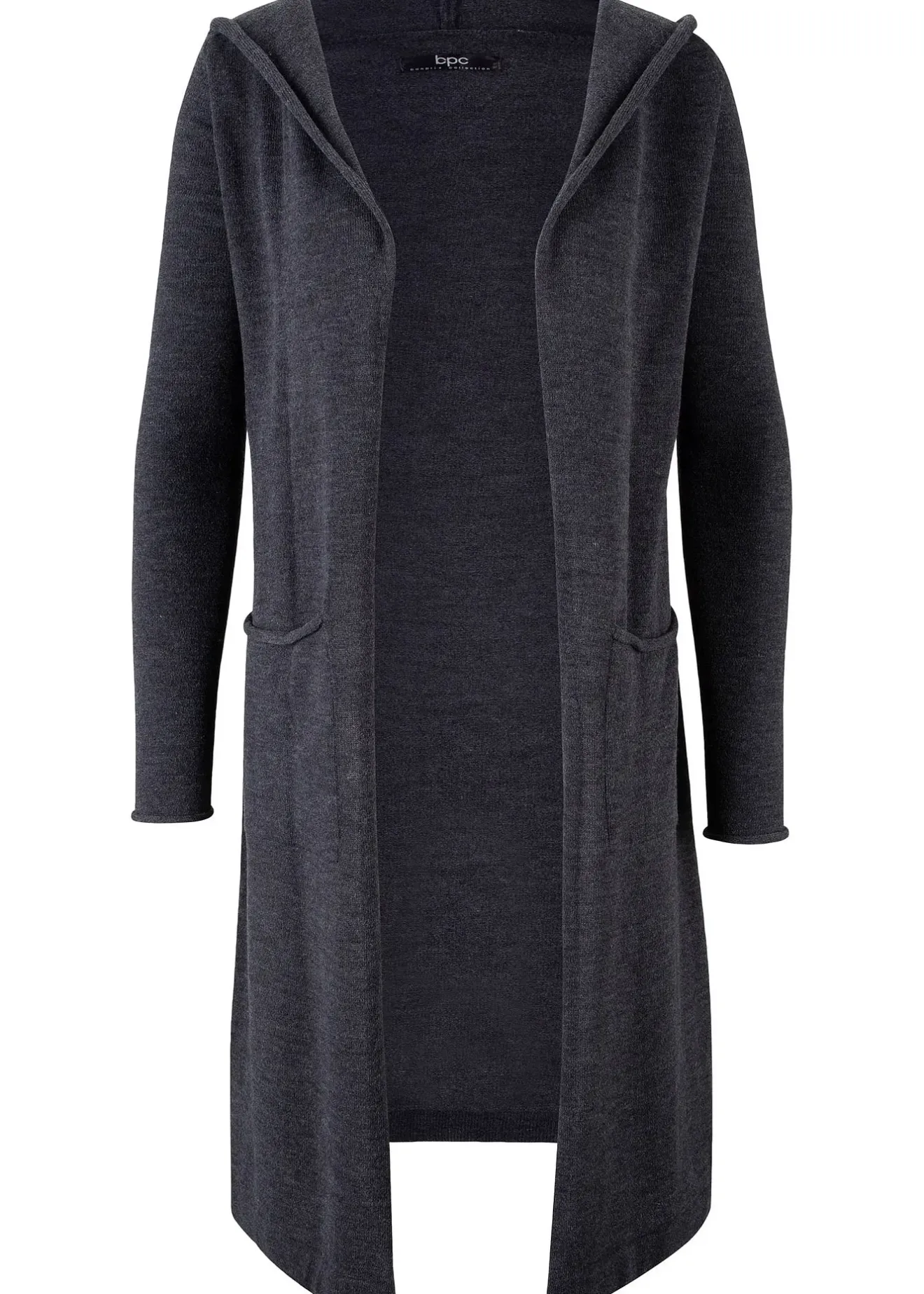 Femme bonprix Maille|Pulls & Gilets|Gilet long en maille à capuche