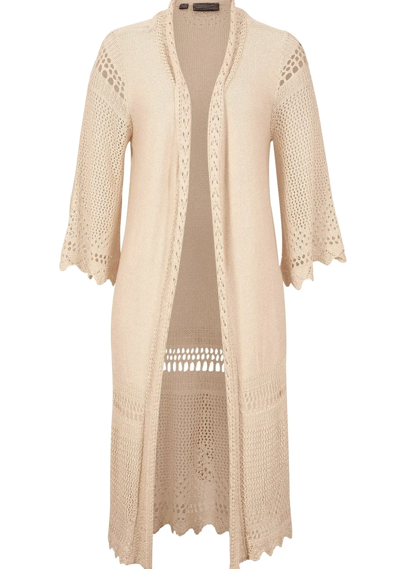 bonprix Gilet long en maille ajourée|Femme Maille|Pulls & Gilets