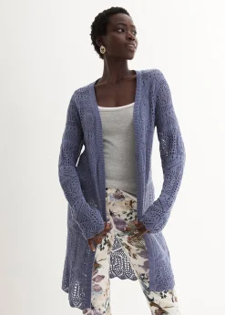 Femme bonprix Maille|Pulls & Gilets|Gilet long en maille ajourée