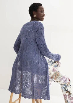 Femme bonprix Maille|Pulls & Gilets|Gilet long en maille ajourée