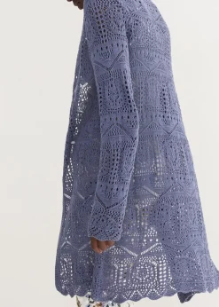 Femme bonprix Maille|Pulls & Gilets|Gilet long en maille ajourée