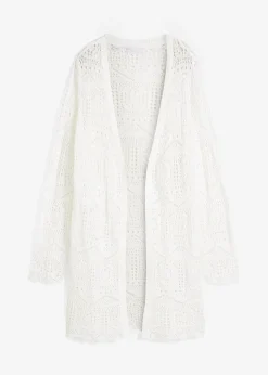 bonprix Gilet long en maille ajourée|Femme Maille|Pulls & Gilets