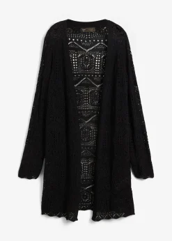 bonprix Gilet long en maille ajourée|Femme Maille|Pulls & Gilets