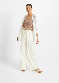 bonprix Gilet long en maille ajourée|Femme Maille|Pulls & Gilets