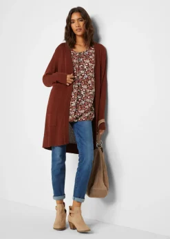 Femme bonprix Maille|Basiques|Gilet long en maille, manches longues