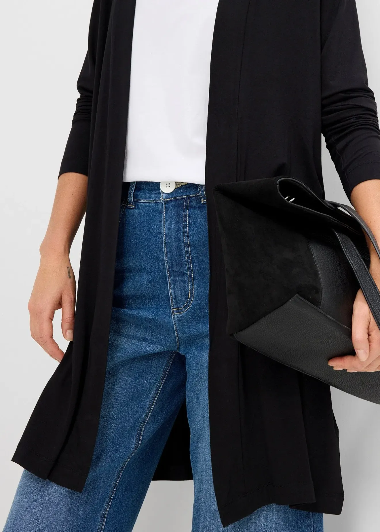 bonprix Gilet long et doux|Femme Basiques|T-Shirts & Tops