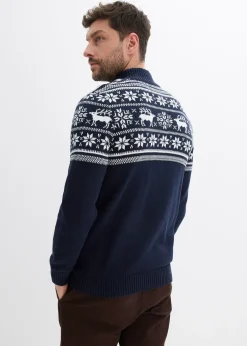 bonprix Gilet norvégien en maille douce 100% coton|Homme Pulls & Gilets