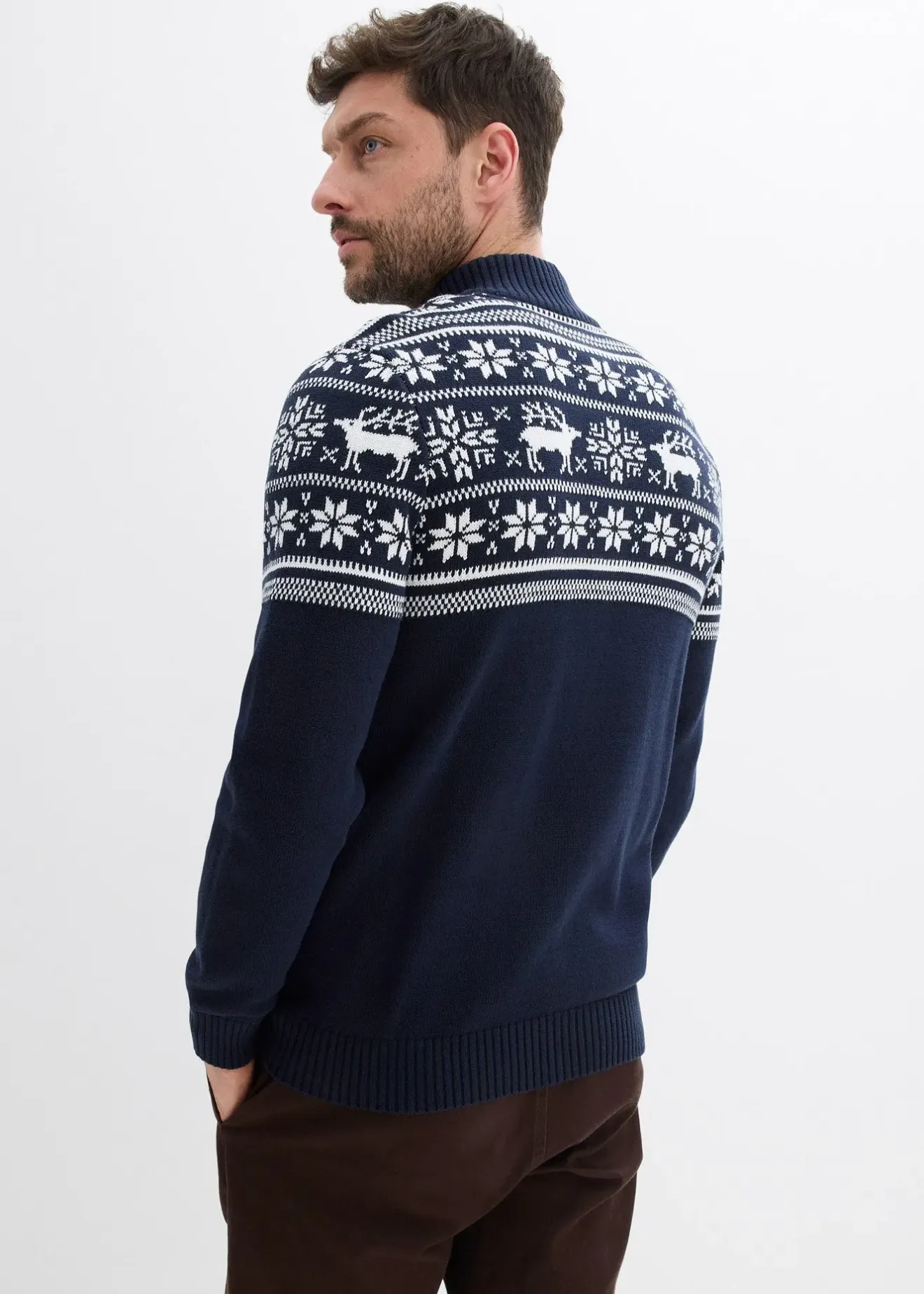 bonprix Gilet norvégien en maille douce 100% coton|Homme Pulls & Gilets