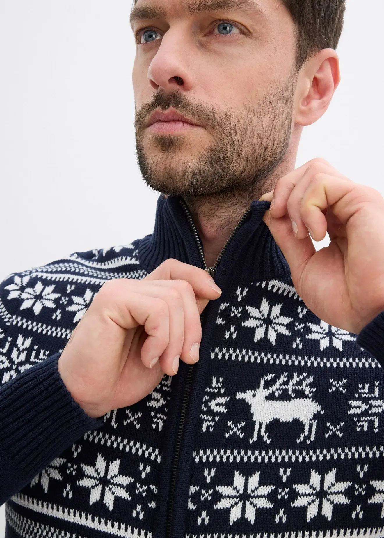 bonprix Gilet norvégien en maille douce 100% coton|Homme Pulls & Gilets