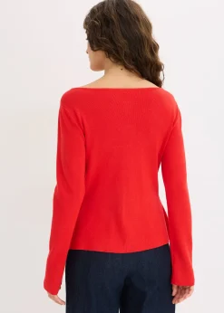 bonprix Gilet péplum en maille à boutons décoratifs|Femme Maille|Pulls & Gilets